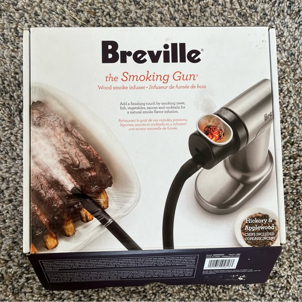 Breville smoking gun wood smoke infuser with wood chips